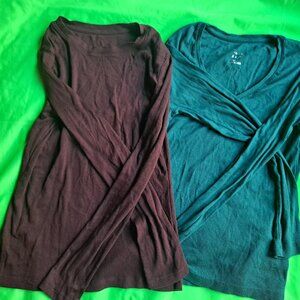 Two "A New Day" Long Sleeve Shirts, Size S